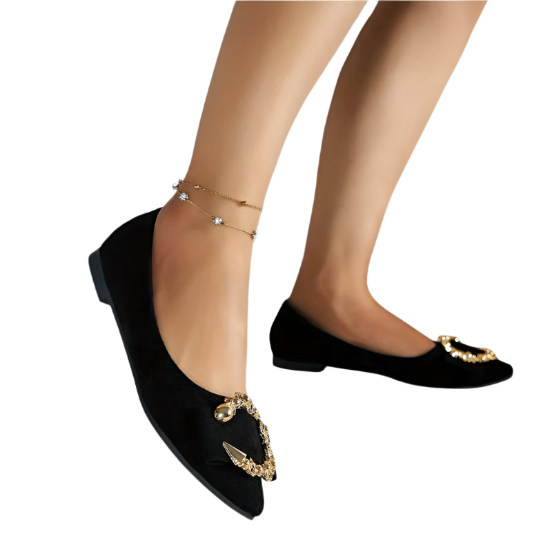 Women's Elegant Rhinestone Buckle Shoes