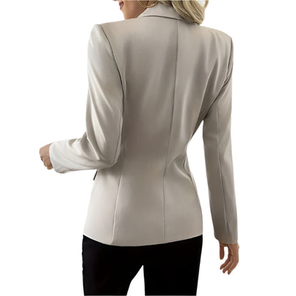 Women's Single-Breasted Blazer with Lapel Collar