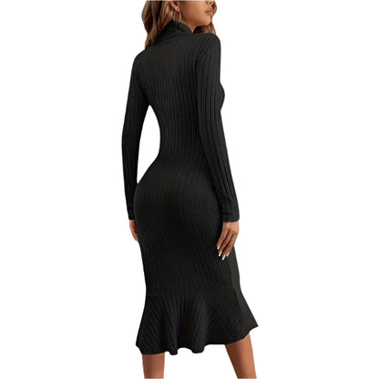 Women's High Neck Mermaid Hem Dress