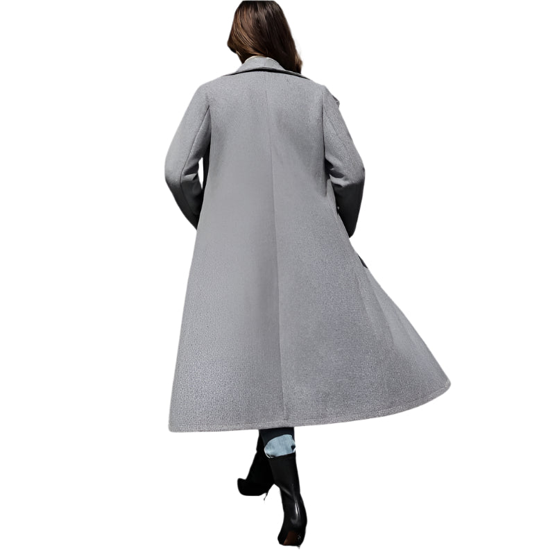 Women's Double-Breasted Long Trench Coat