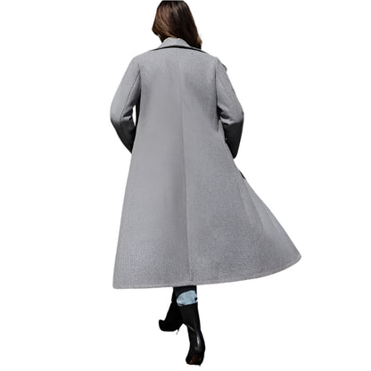 Women's Double-Breasted Long Trench Coat