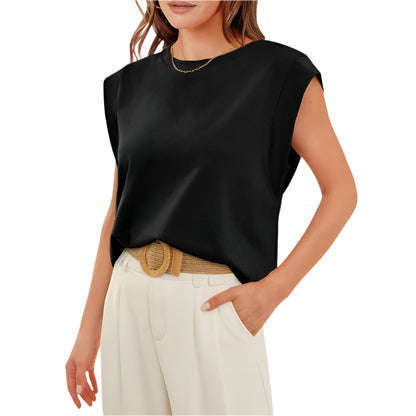 Women's Crew Neck Shirt with Batwing Sleeves