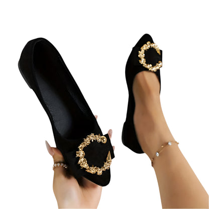 Women's Elegant Rhinestone Buckle Shoes