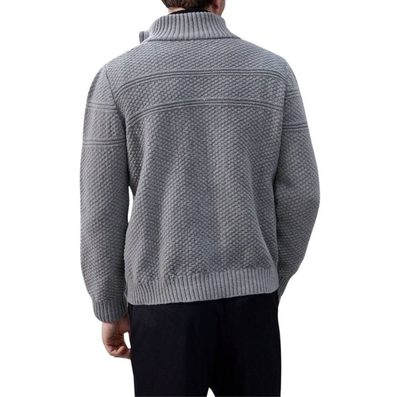 Men's Oversized Stand Collar Half-Zip Sweater